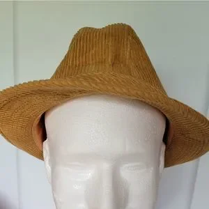 VINTAGE Beacon Hill Tan Corduroy Satin Lined Fedora Hat Extra Large Vintage Beacon Hill Tan Corduroy Satin Lined Fedora Hat  main image 4